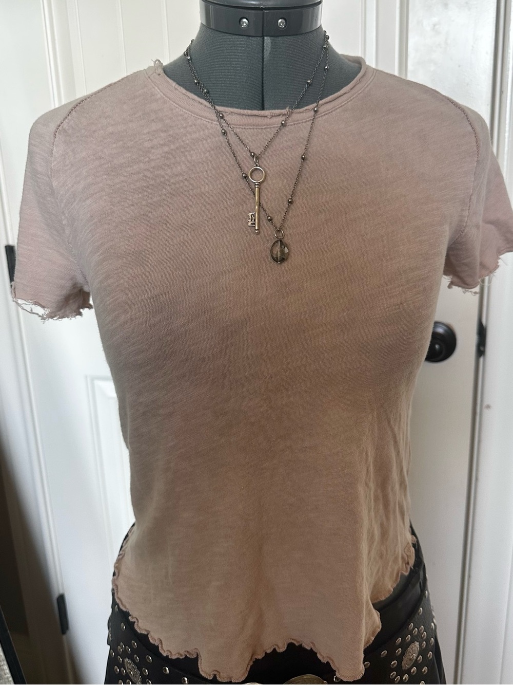 Free People “Be My Baby” Tee in Light Peach
